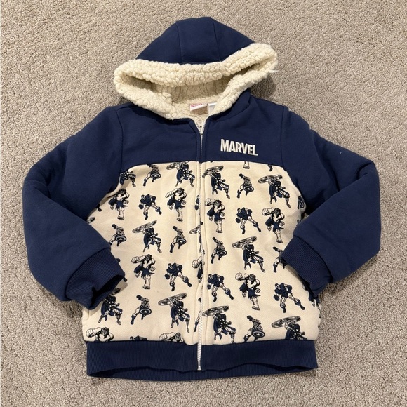 Marvel Other - Marvel Kids Blue and Beige Hero Hoodie, Kids size 7